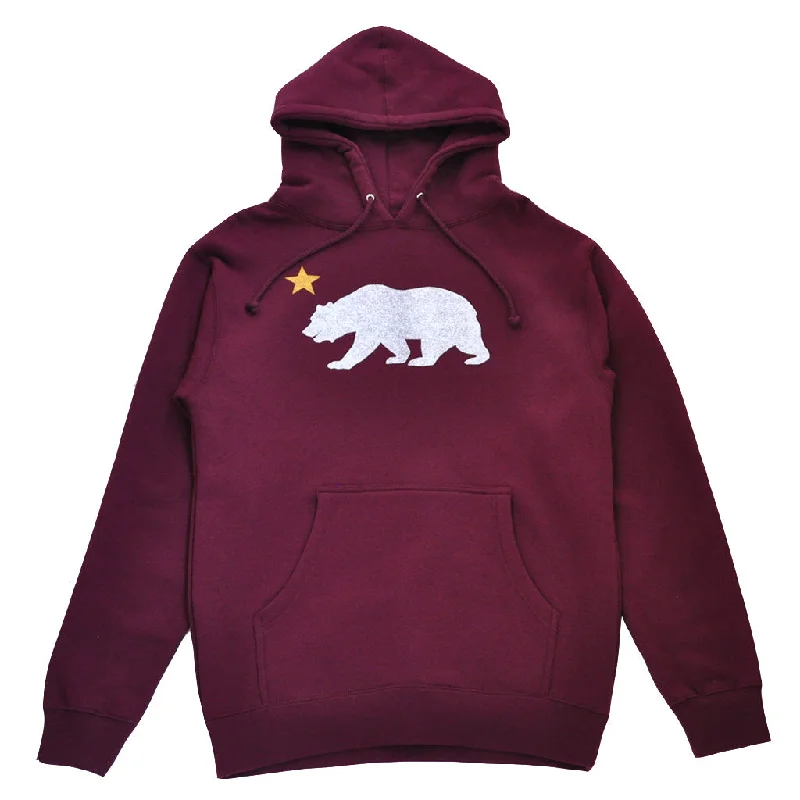 Men's Hoodies for Short MenMens True Bear Star Hoodie Burgundy