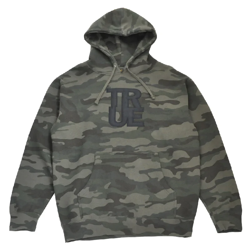 Men's Hoodies with Flannel LiningMens True Logo Hoodie Olive Camo