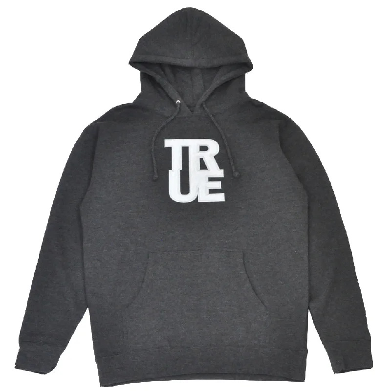 Men's Hoodies with Embroidered PatchesMens True Logo Hoodie Charcoal