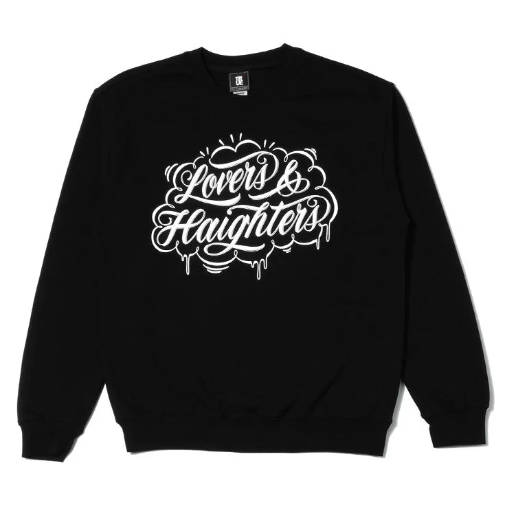 Casual Men's Zip-Up HoodiesMens True Love & Haight Crewneck Sweatshirt Black