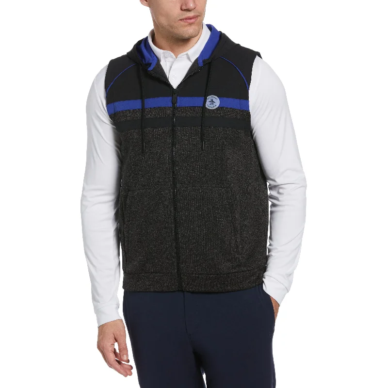 Men's Coats for SnowshoeingMixed Media Fleece Golf Hoodie Vest