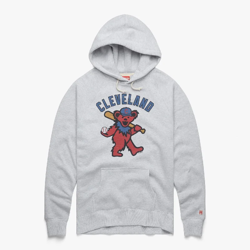 Men's Hoodies with Asymmetric ZippersMLB x Grateful Dead x Cleveland Baseball Hoodie