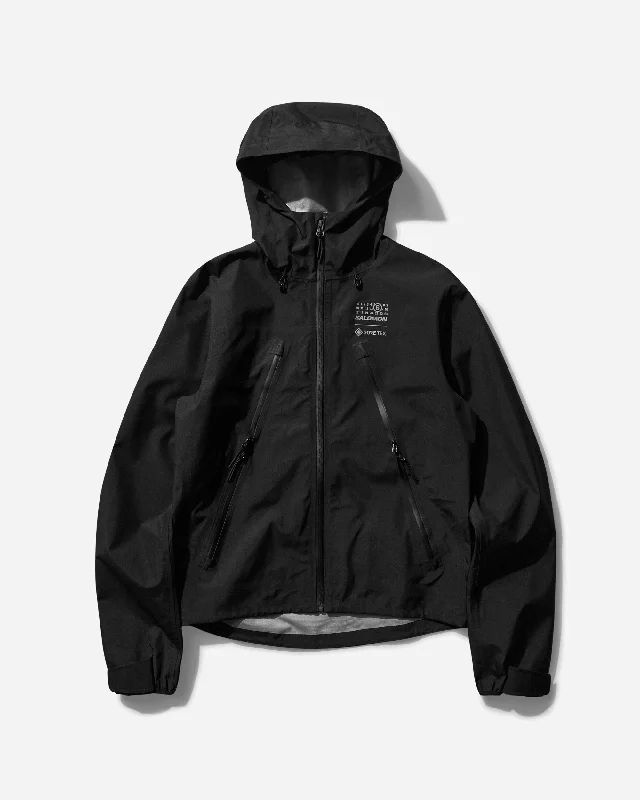 Men's Coats with Patchwork DesignsMen's Salomon GORE-TEX Hooded Windbreaker Black