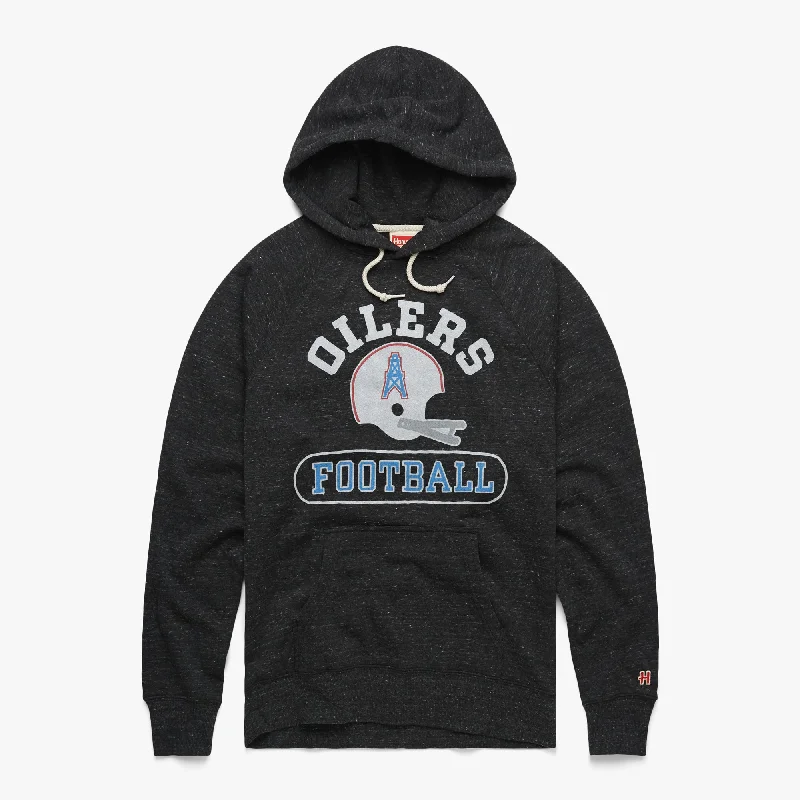 Men's Hoodies with Sublimated GraphicsOilers Football Throwback Helmet Hoodie