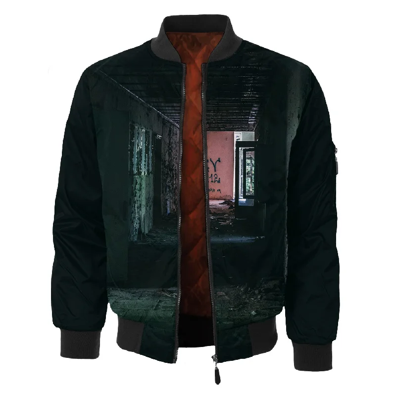 Men's Coats with Magnetic ClosuresPanda Wins Bomber Jacket