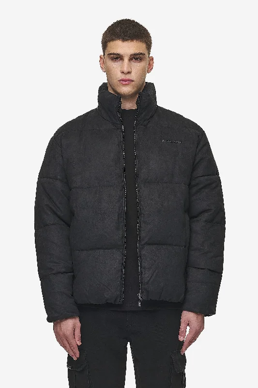 Lightweight Men's WindbreakersSidan Velour Puffer Jacket Black