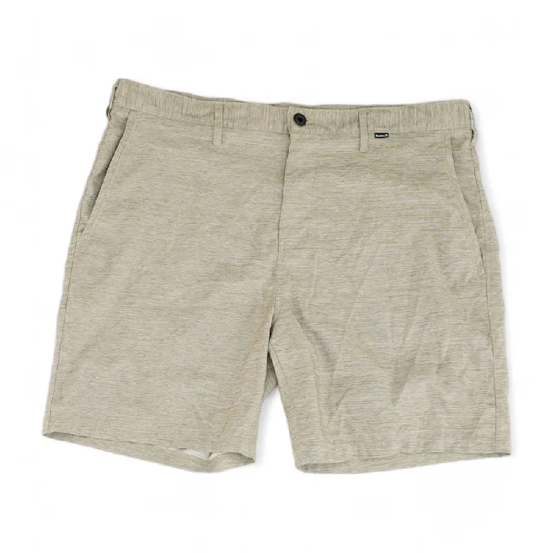 Men's Pants with Back PocketsBeige Solid Active Shorts