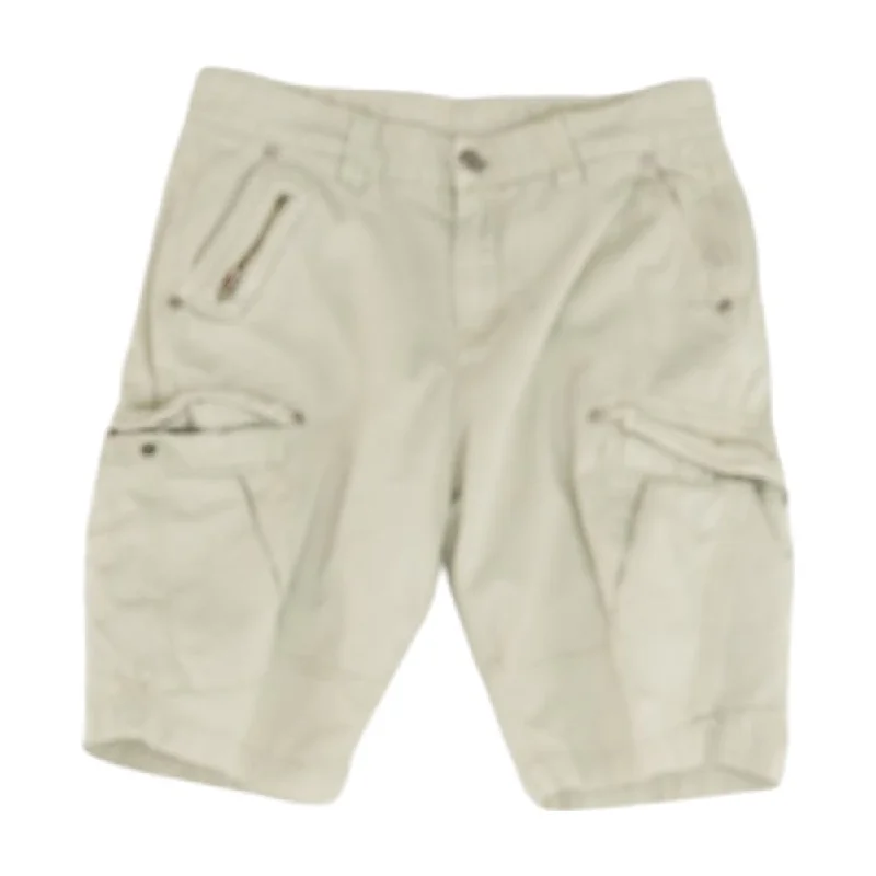 Men's Elastic-Waisted Pants for Easy MovementBeige Solid Cargo Shorts