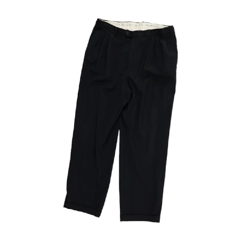 Men's Pants with Adjustable WaistbandsBlack Solid Dress Pants