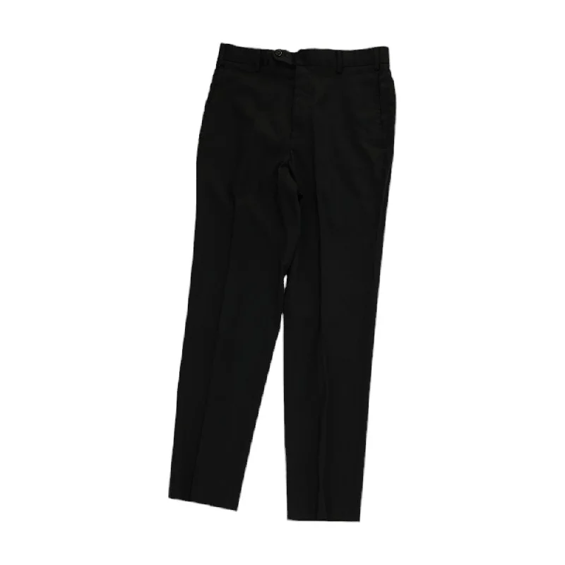 Men's Pants with SuspendersBlack Solid Dress Pants