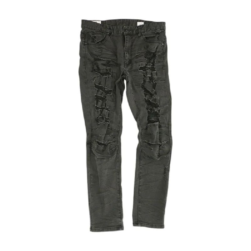 Men's Pants with Shallow PocketsBlack Solid Jeans