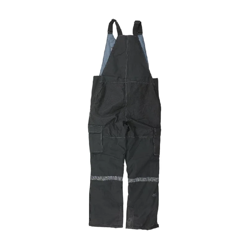 Men's Pants with Patch PocketsBlack Solid Overalls