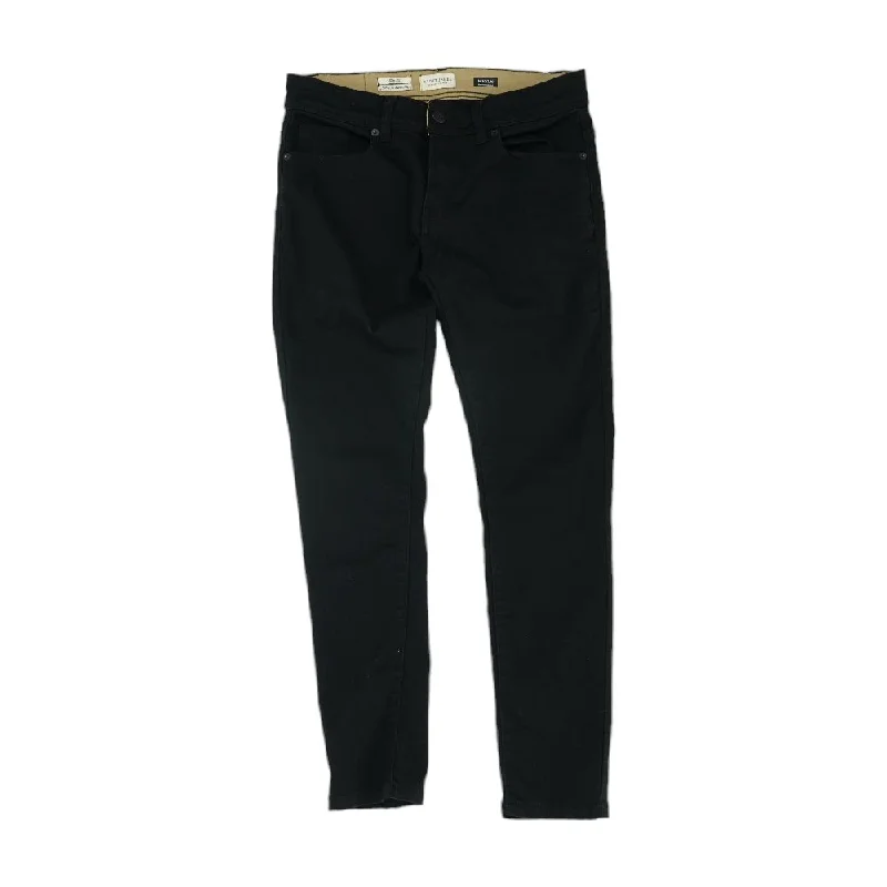 Men's Pants with Zippered PocketsBlack Solid Slim Jeans