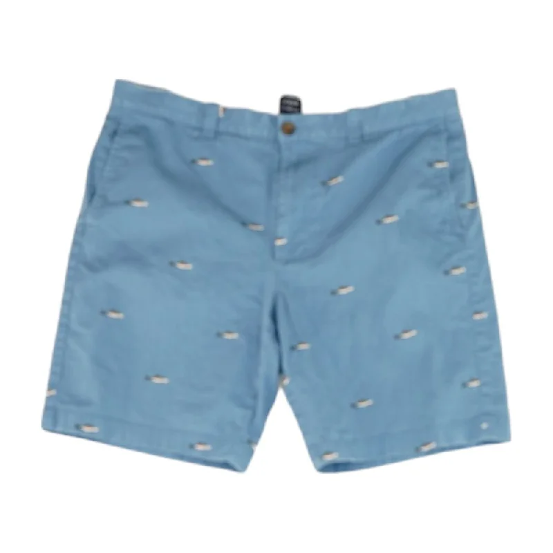 Men's Patterned Pants with ChecksBlue Animal Chino Shorts