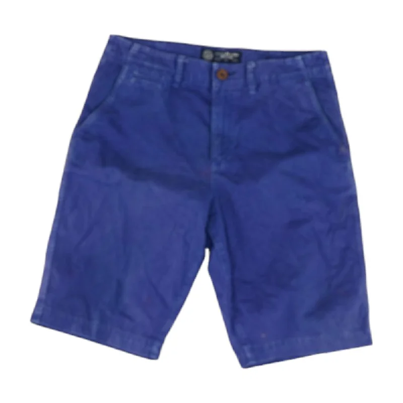 Men's High-Waisted Pants for a Retro StyleBlue Solid Chino Shorts