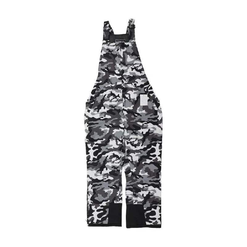 Men's Pants with Zippered PocketsGray Camo Overalls