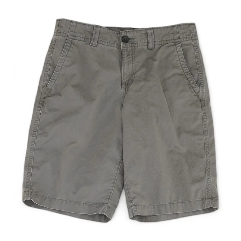 Men's Pants with Logo EmbossmentsGray Solid Chino Shorts