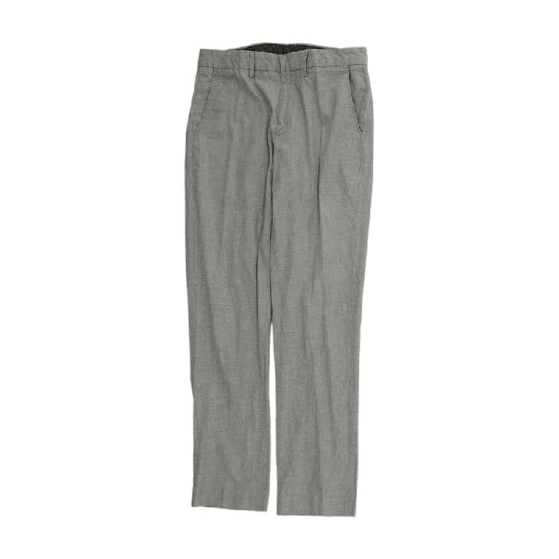 Men's Pants with Contrast WaistbandsGray Solid Dress Pants