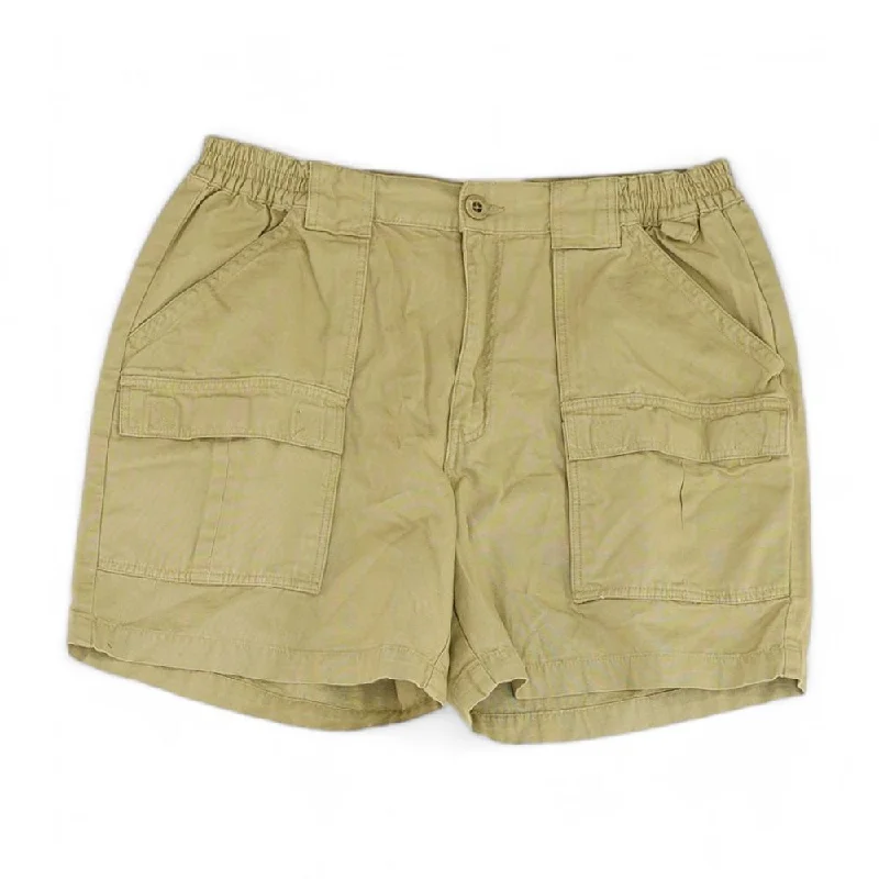 Men's Pants with Contrast StitchingKhaki Solid Cargo Shorts