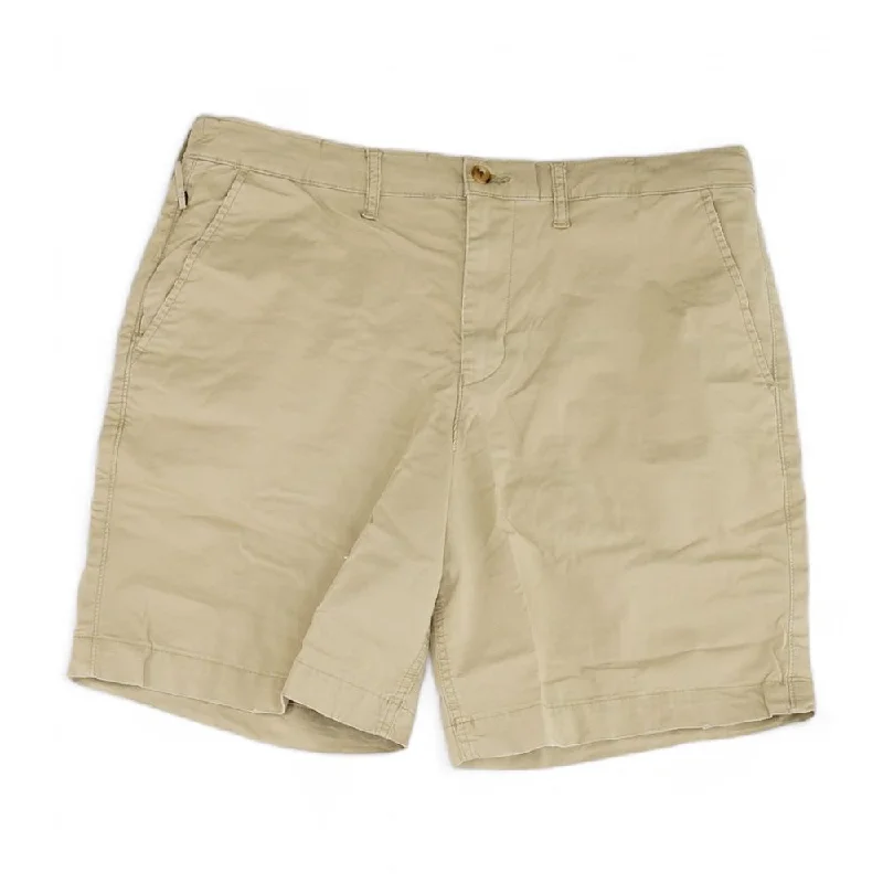 Men's Pants with Patchwork PatternsKhaki Solid Khaki Shorts