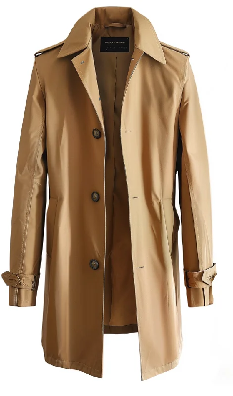 Men's Coats with Belted WaistsMen Fawn Cotton Coat