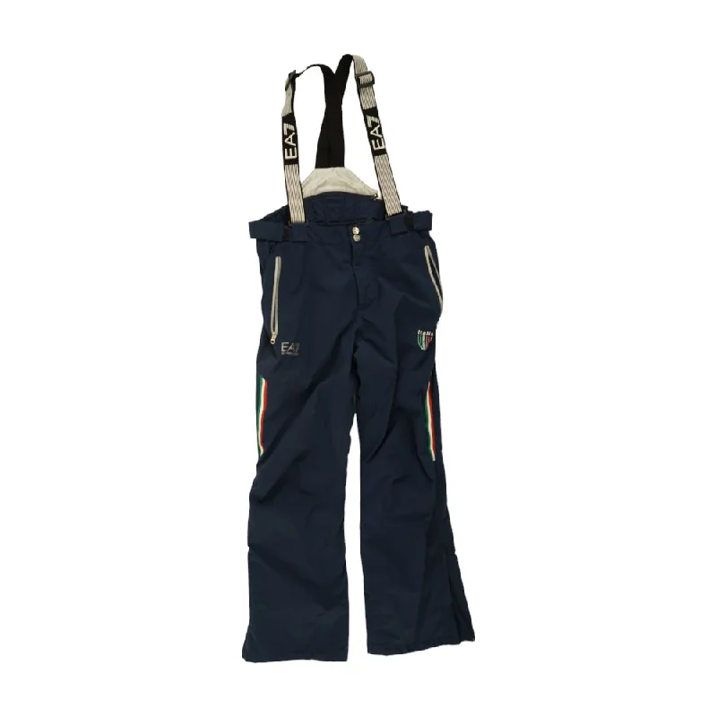 Men's Pants with Ripped and Distressed DetailsNavy Ski Bibs