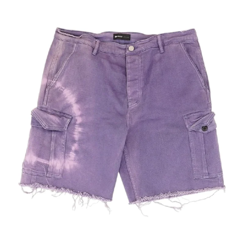 Men's Pants with Flap PocketsPurple Solid Cargo Shorts