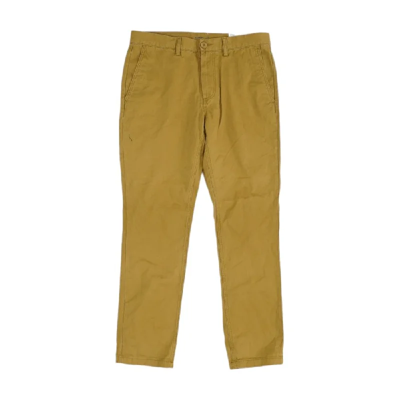 Men's Pants with Adjustable WaistbandsTan Solid Chino Pants