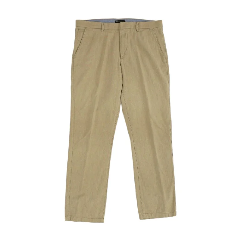 Men's Pants with SuspendersTan Solid Chino Pants