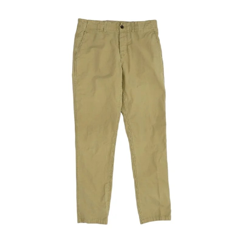 Men's Pants with Button-CuffsTan Solid Chino Pants