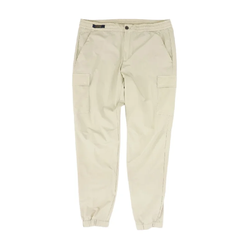 Men's Pants with Stain-Resistant TreatmentTan Solid Joggers Pants