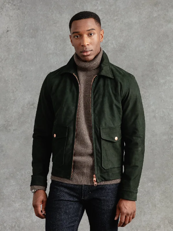 Men's Coats for WorkThe Calf Suede Bomber - Willow