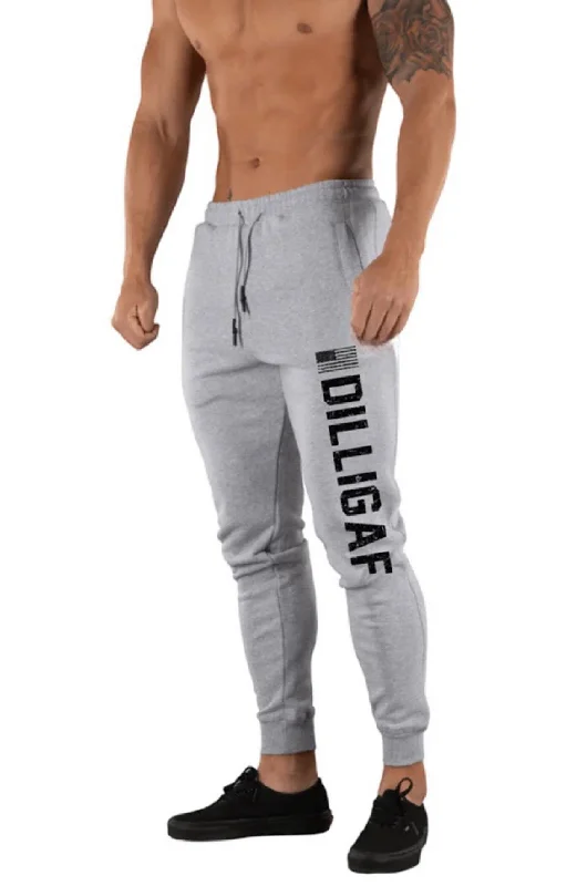 Men's Pants with Contrast WaistbandsBlack Dilligaf Flag