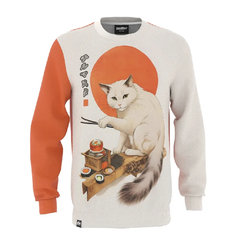 Slim-Fit Basketball Men's SportswearCat Sushi Sweatshirt