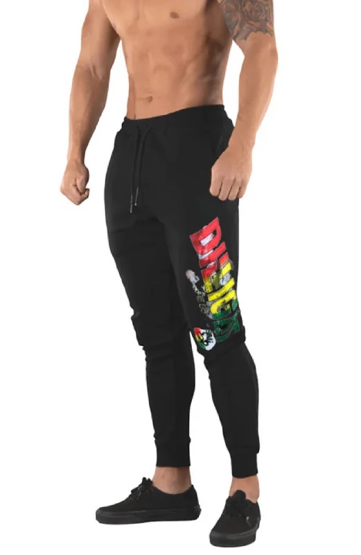 Men's Pants with Water-Resistant FabricDilligaf Smoking Rasta Sweatpants