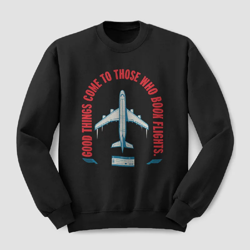 Relaxed-Fit Casual Men's SportswearGood Things To Those Book Flight - Sweatshirt