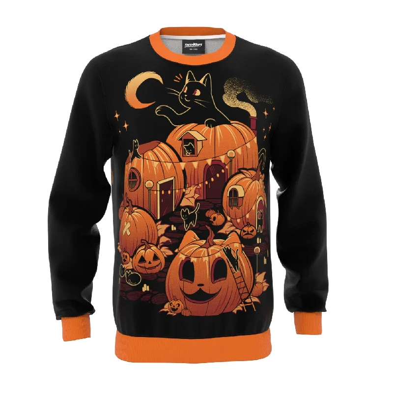 Elegant Casual Men's SportswearPumpkin House Sweatshirt