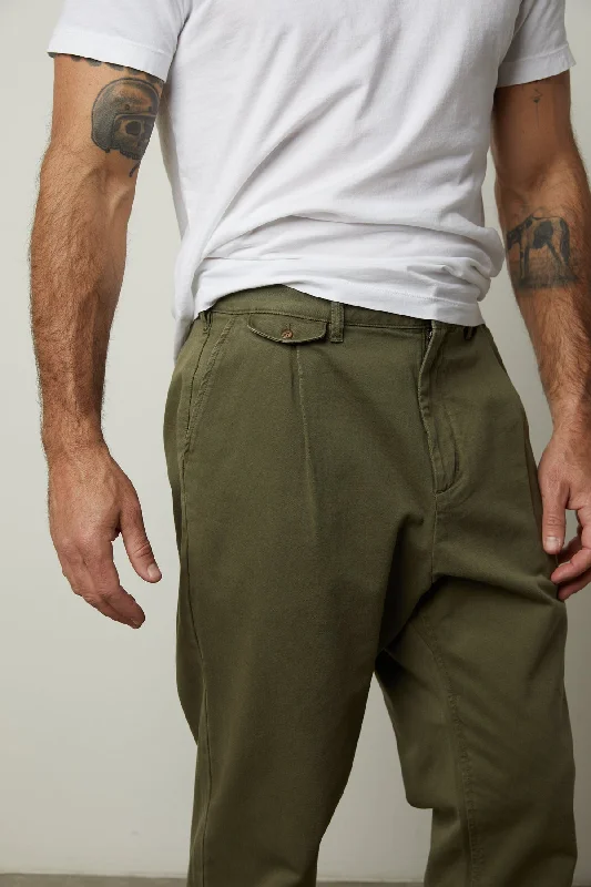 Men's Solid-Colored Pants for VersatilityVINNY COTTON CANVAS PANT