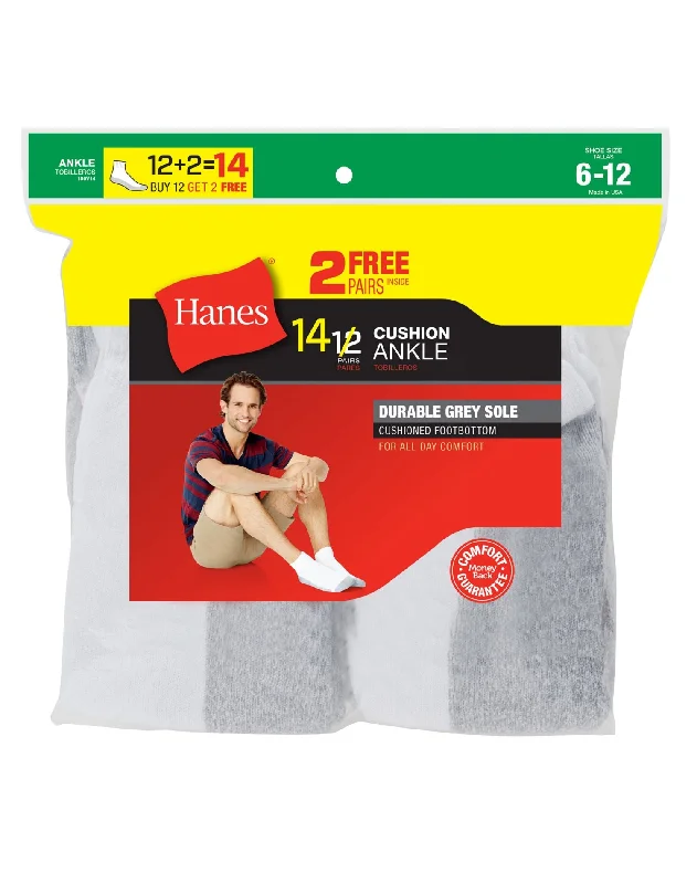 Hanes Men`s 13-Pack Cushion Ankle Socks