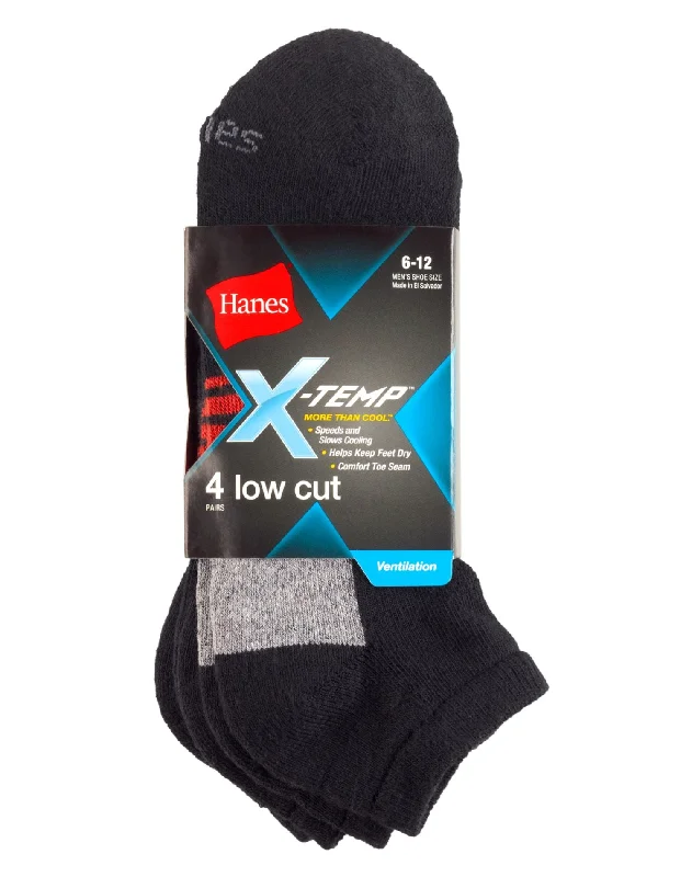 Hanes Men`s X-Temp™ Ventilation Low Cut Socks 4-Pack