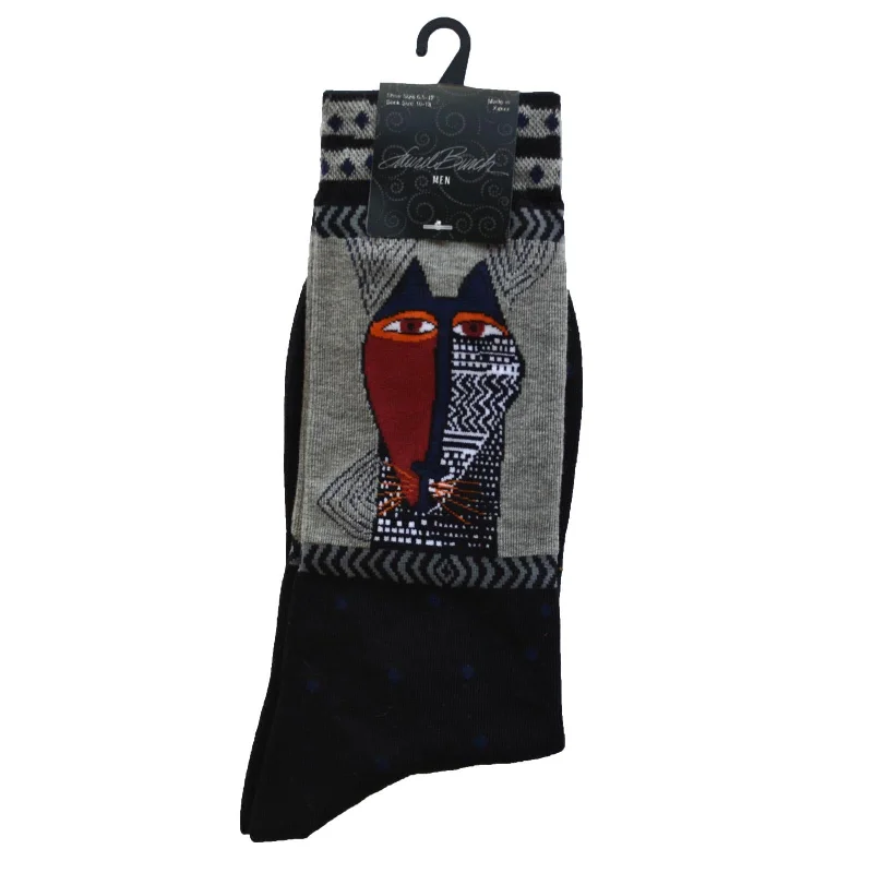 K. Bell Men`s Laurel Burch Native Cat Crew Socks